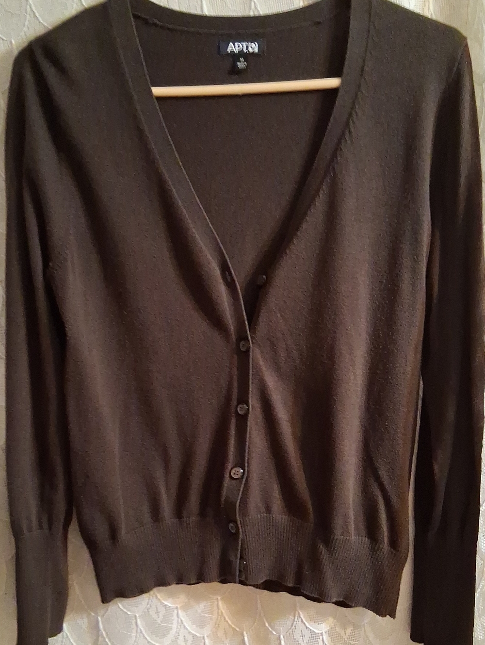 Apt. 9 Women's Brown V-Neck Button Cardigan Sweater